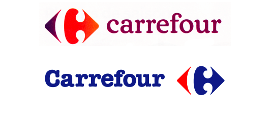 nouveau et ancien logo carrefour