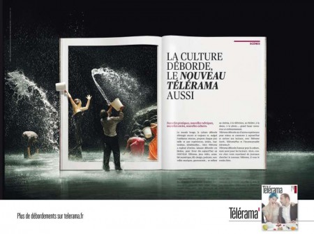 Plus de débordement sur telerama publicité