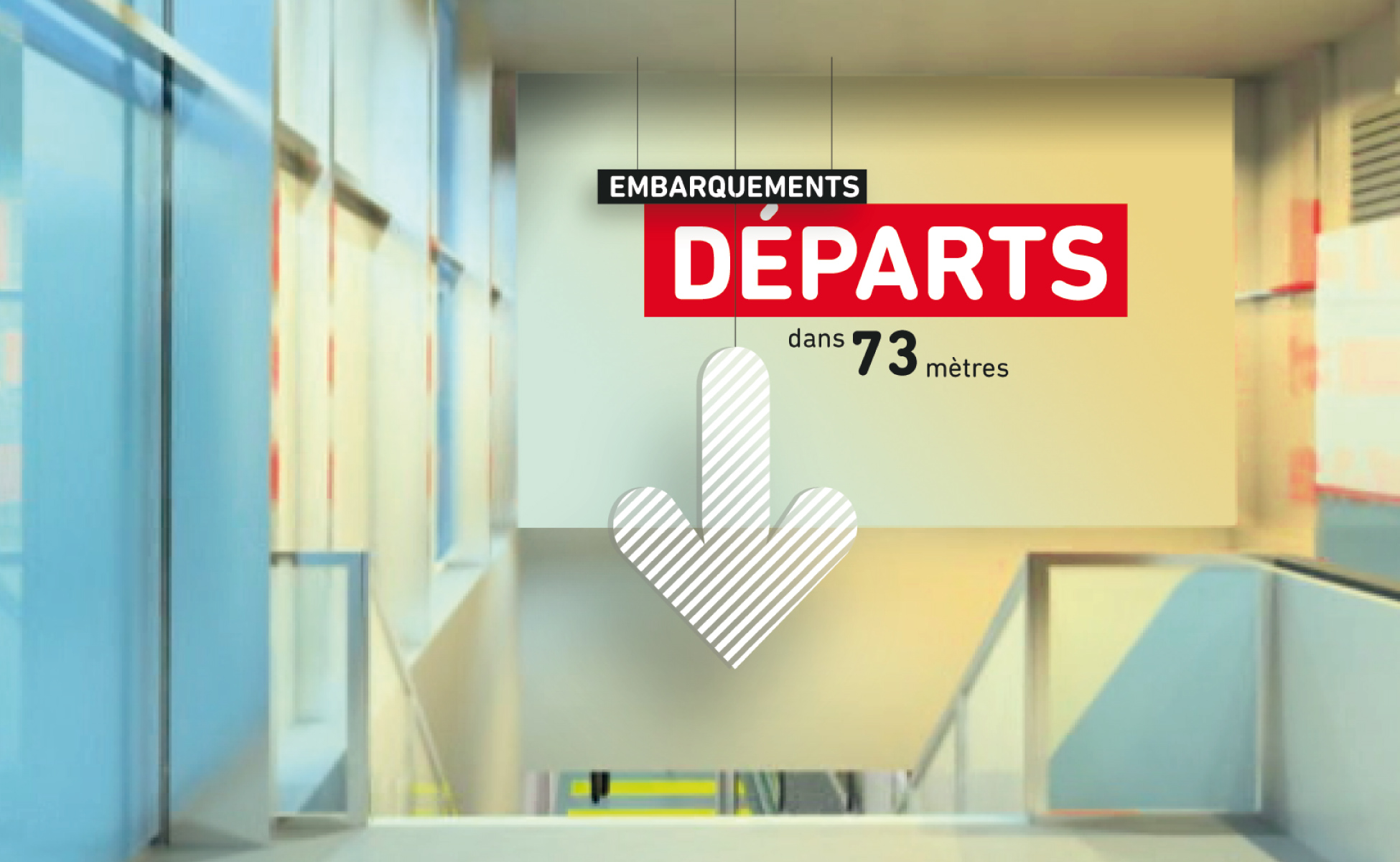 Panneau signalétique dans un hall d'aéroport