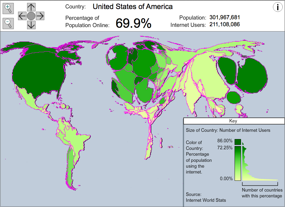 carte Taux de connexion à internet