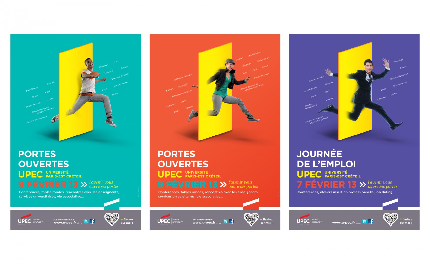 Création d'affiches pour les journée portes ouvertes université Paris Est Créteil Upec