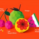 Communication Festival musique Printemps de Pérouges - fruit en paper art