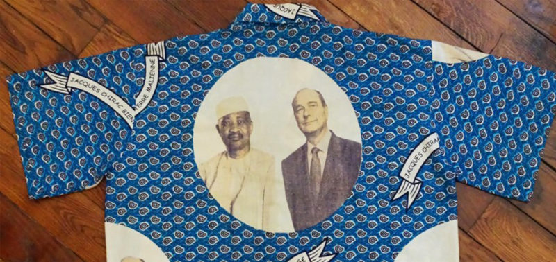 Chemise wax représentant Jacques Chirac - collection personnelle Bonjour Bintou