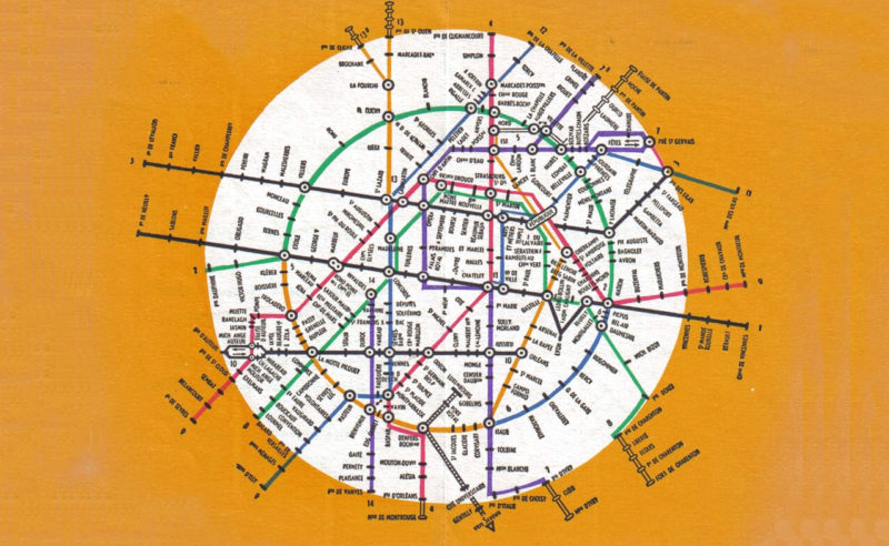 Evolution of the Paris metro map: from spaghetti dish to futuristic city