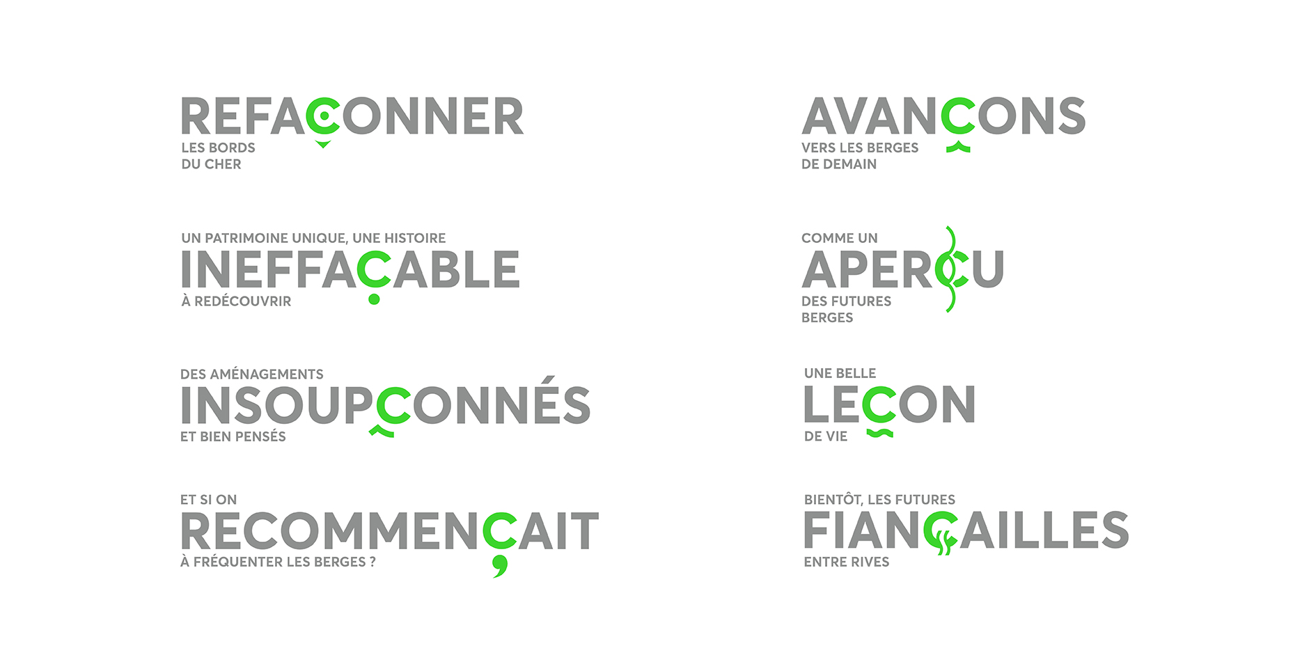 Les différentes utilisation de l'identité du projet C Montluçon dont le design graphique est réalisé par l'agence Graphéine