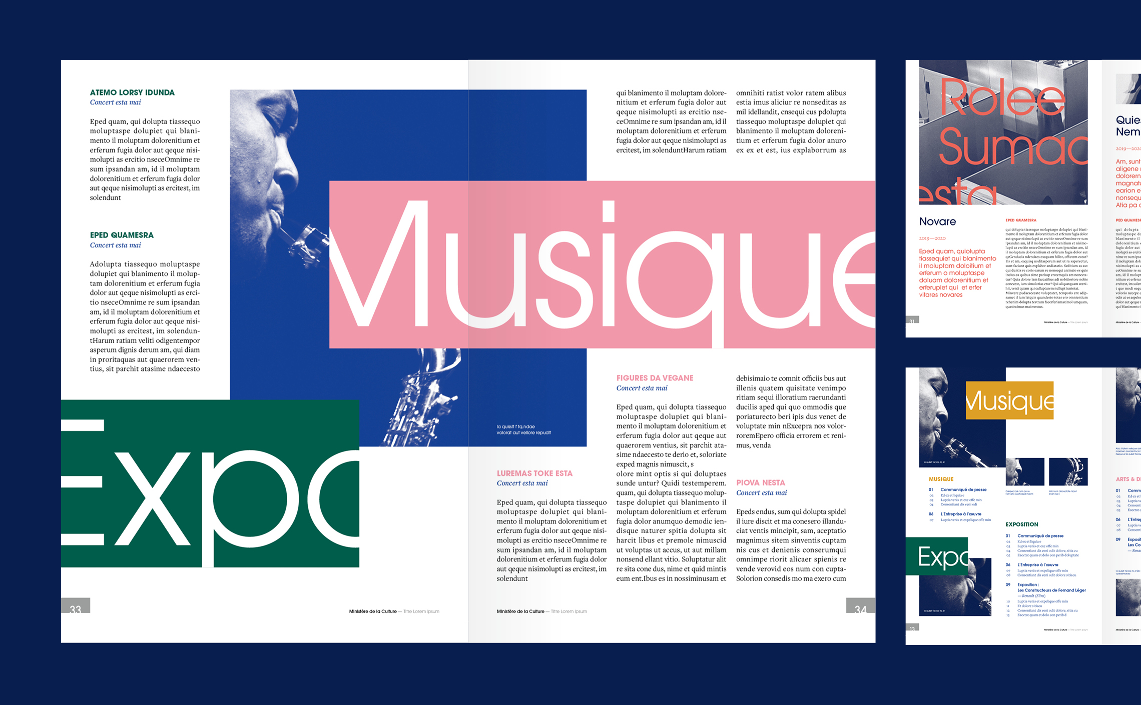 mise en page magazine ministère Culture double page