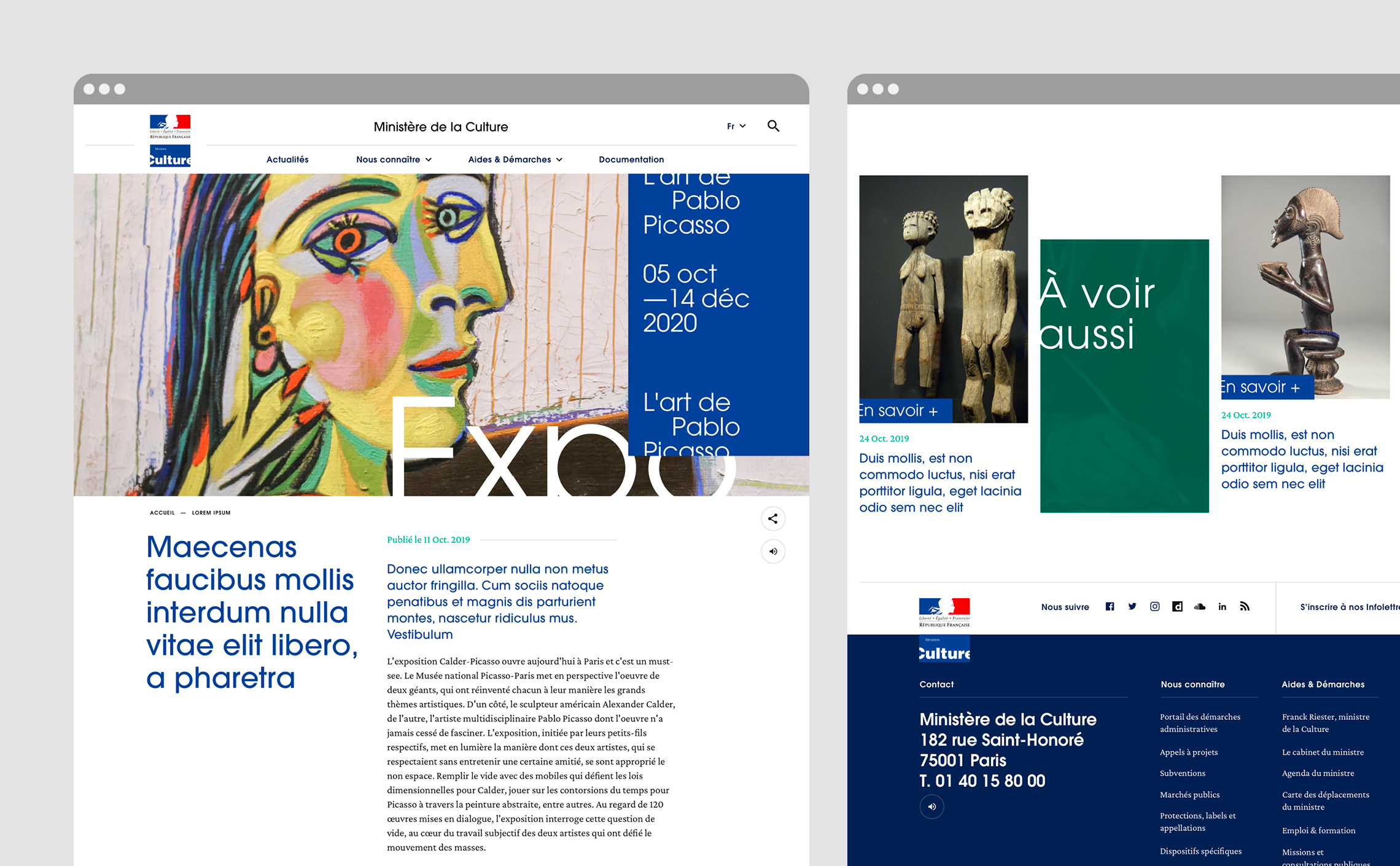 DA web webdesign layout design branding site minister de la culture
