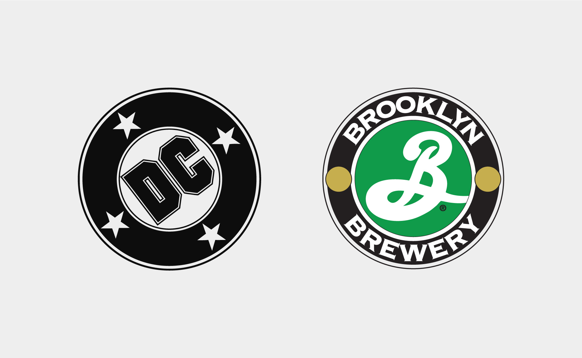 DC comics logo et Brooklyn Brewery
