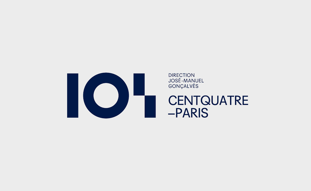 Identité visuelle lieu culturel 104 centquatre Paris