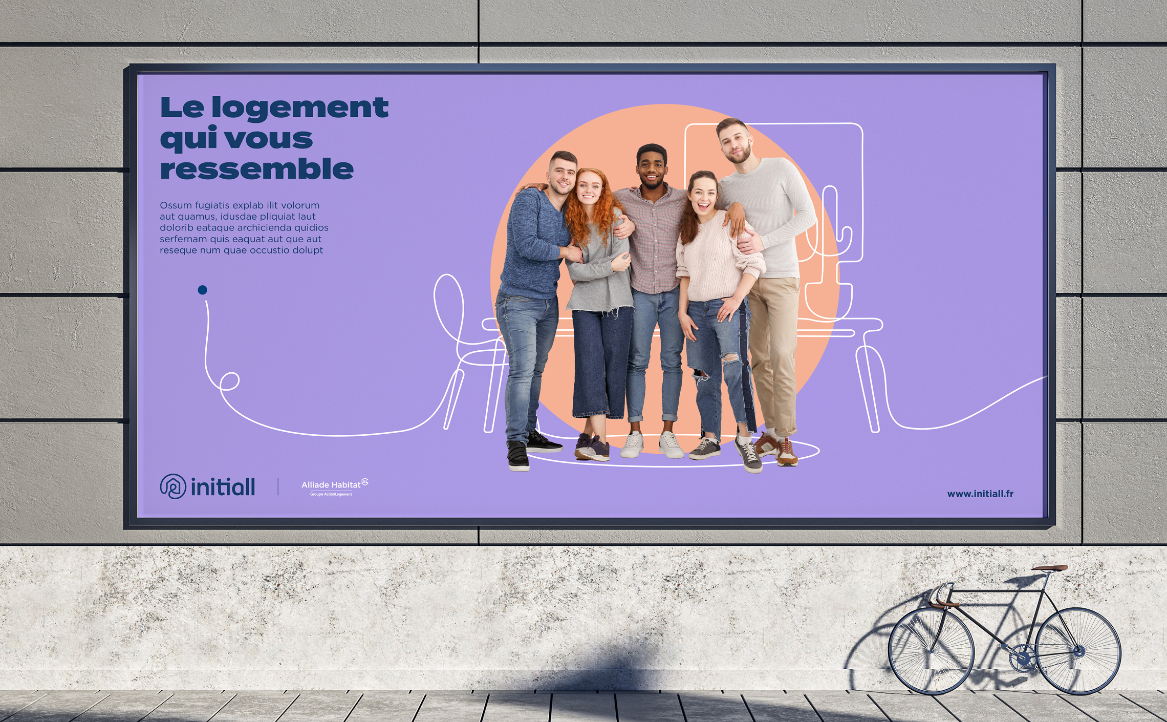 branding-logement-initiall-poster-affiche-oneline-drawing-dessin-logo-logement