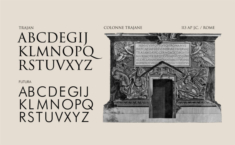 typographie futura trajan