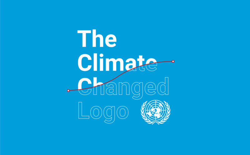 The UN logo takes on water during COP28