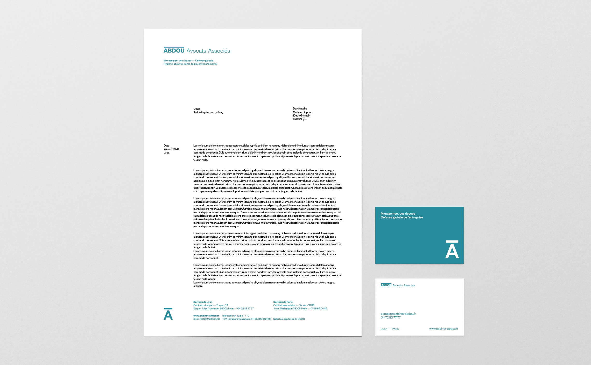 entête de lettre design avocat