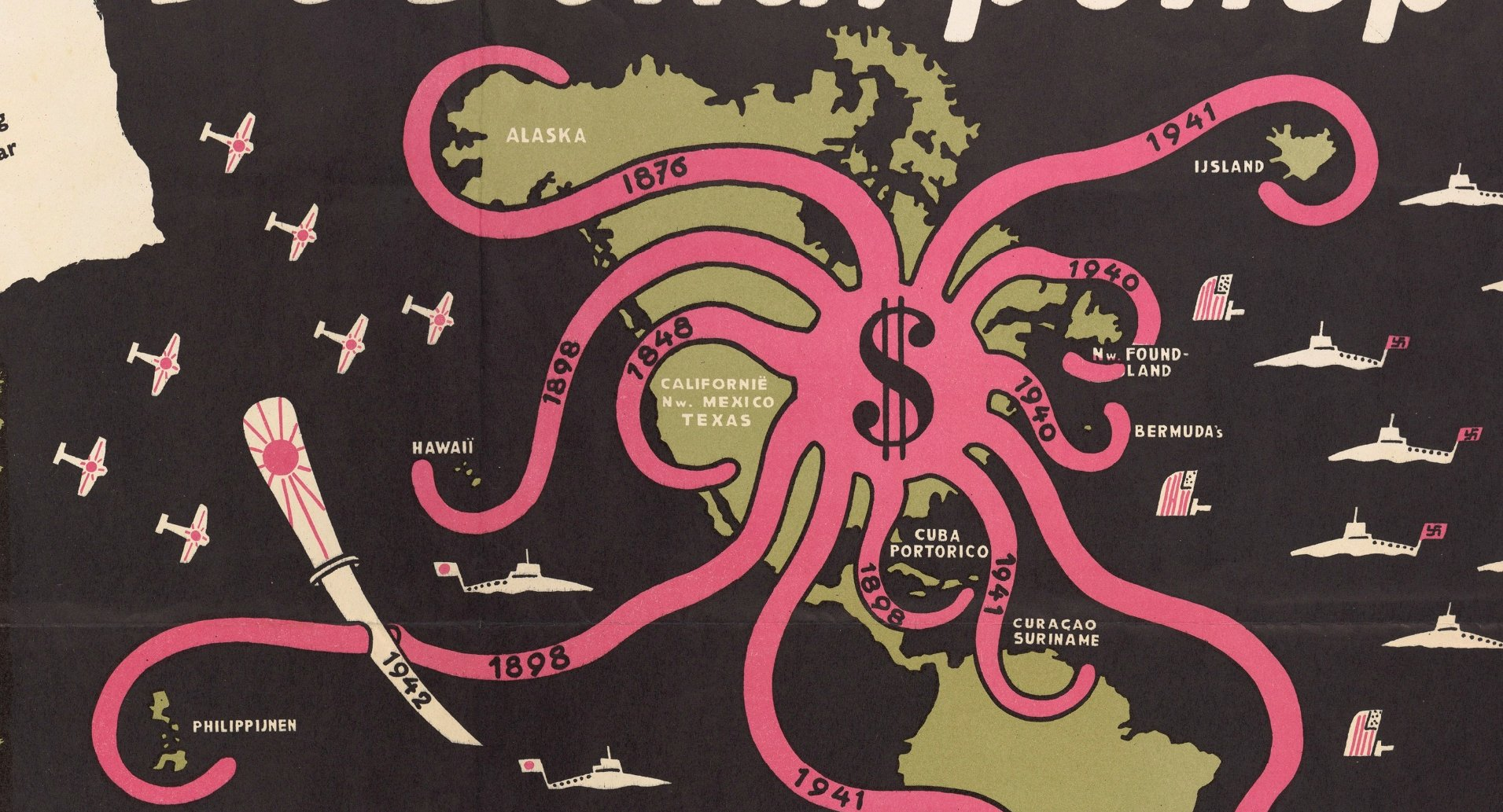 carte-monde-poulpe-vintage-pieuvre